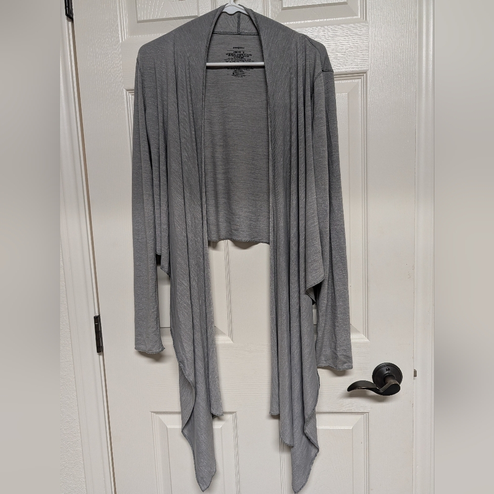Patagonia Gray Open Long Waterfall Cardigan Medium Balletcore Soft Stretch